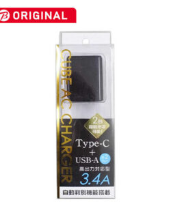 オズマ オズマ AC-USB-C USB-A充電器 3.4A 2ポート -C -A ブラック BKS-ACUC34ADK BKS-ACUC34ADK